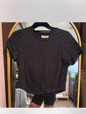 Madewell Black Cropped Crewneck Tee